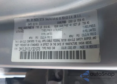 2018 Toyota Yaris Ia z USA, uszkodzony, nr VIN 3MYDLBYV3JY321978